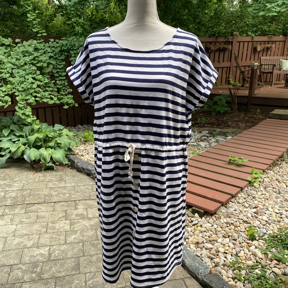 ON SALE NOW!! Navy and White Striped Dress